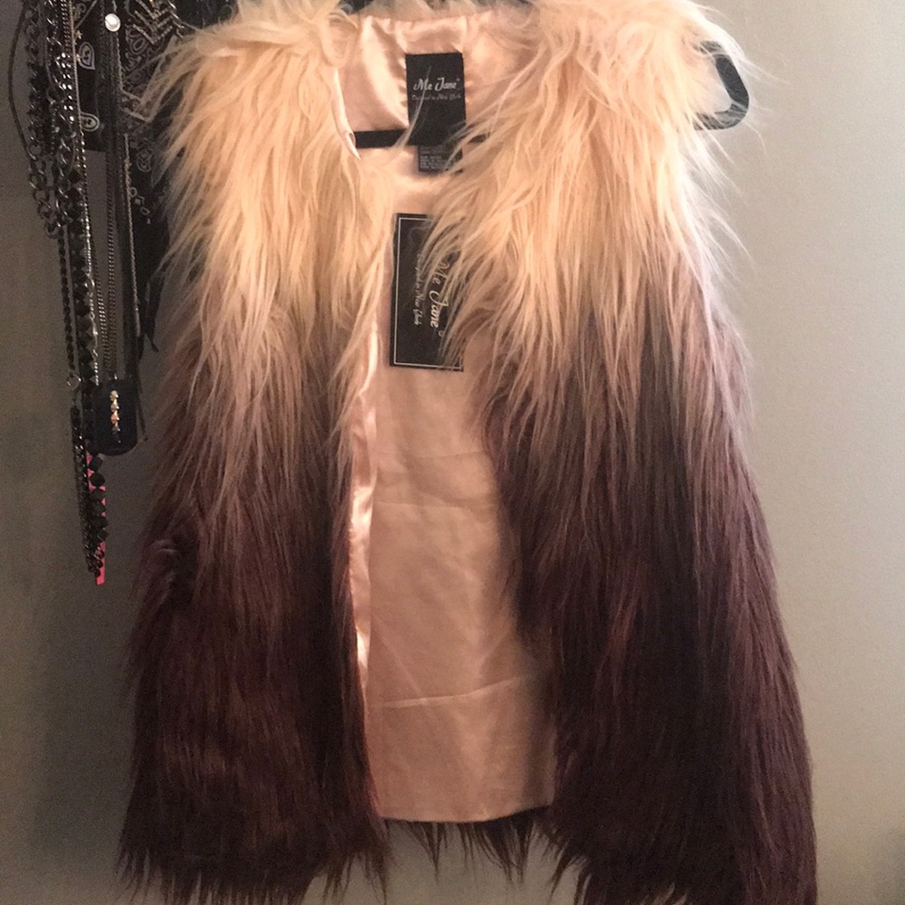 Ombre faux fur vest